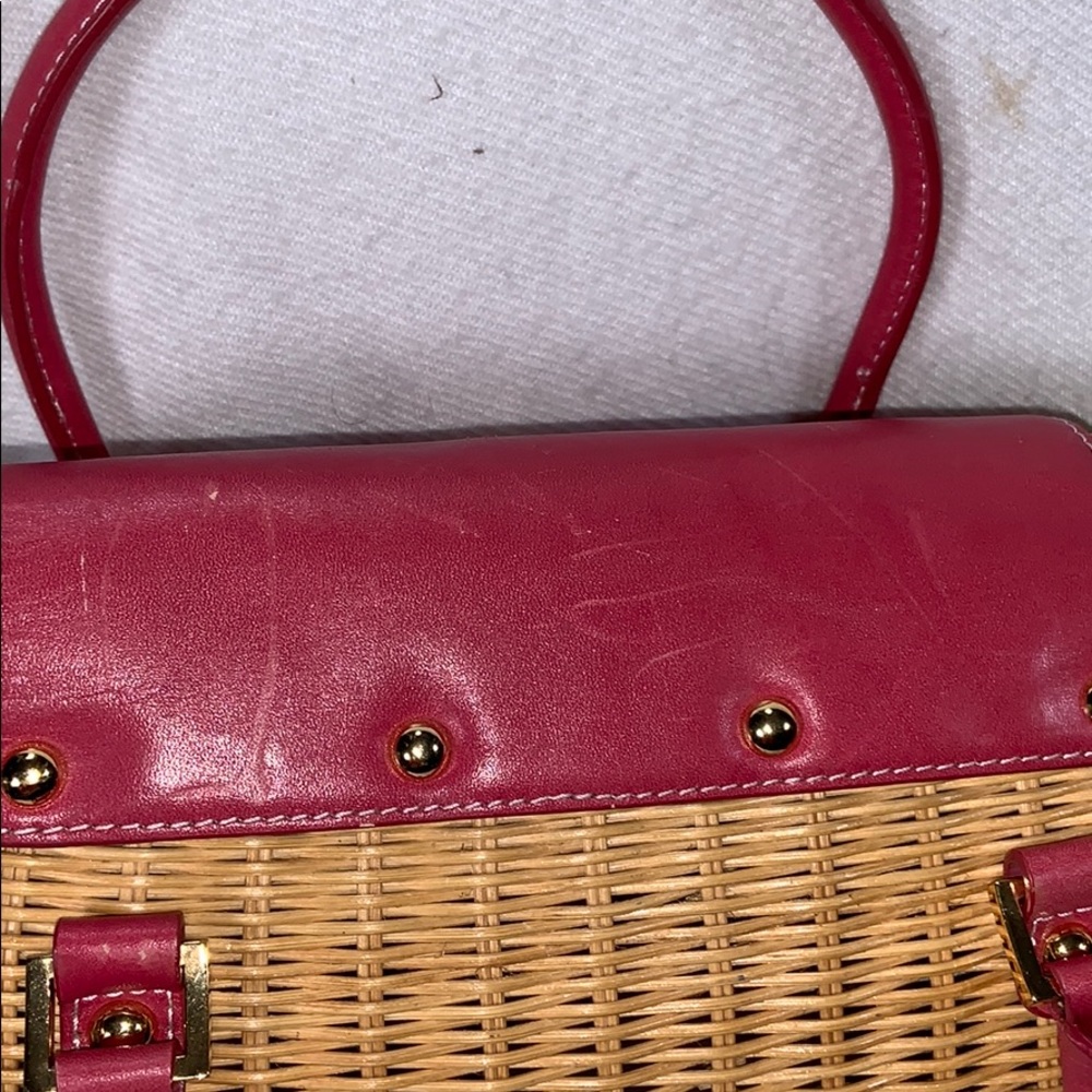 Etienne AIGNER basket handbag wicker & leather - Picture 4 of 12